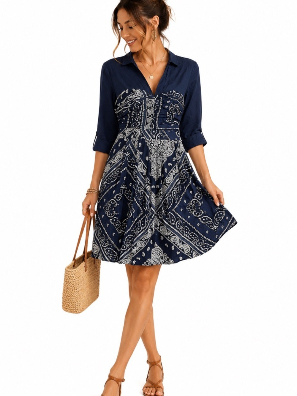Holding Horses Bandana Print Cotton Dress Size 4 Sleeveless Boho Western Vibes